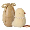 Spring Chick in Vintage Metal Easter Egg