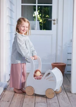 Sweet Wooden Swan Doll Stroller