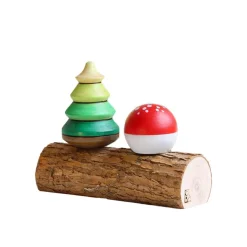 Tree & Mushroom Wooden Top Set