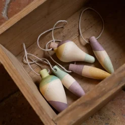 Twinkle Mist Wooden Ornament Set