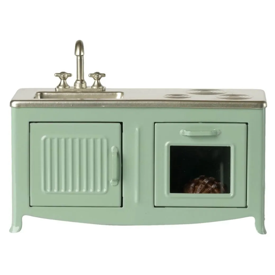 Vintage Mouse-Sized Kitchen - Blue or Mint