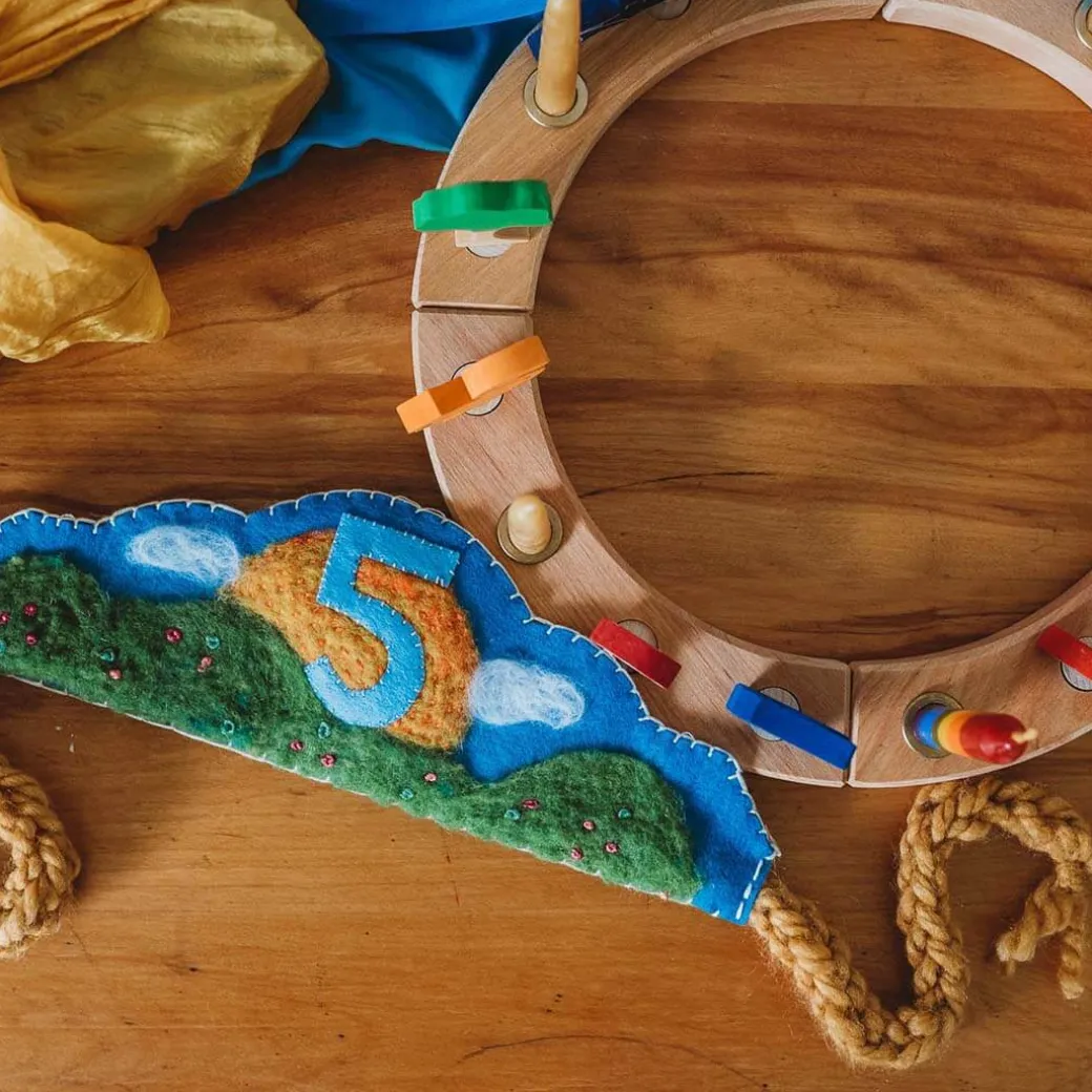 Waldorf Wooden Birthday Ring - 16 Holes