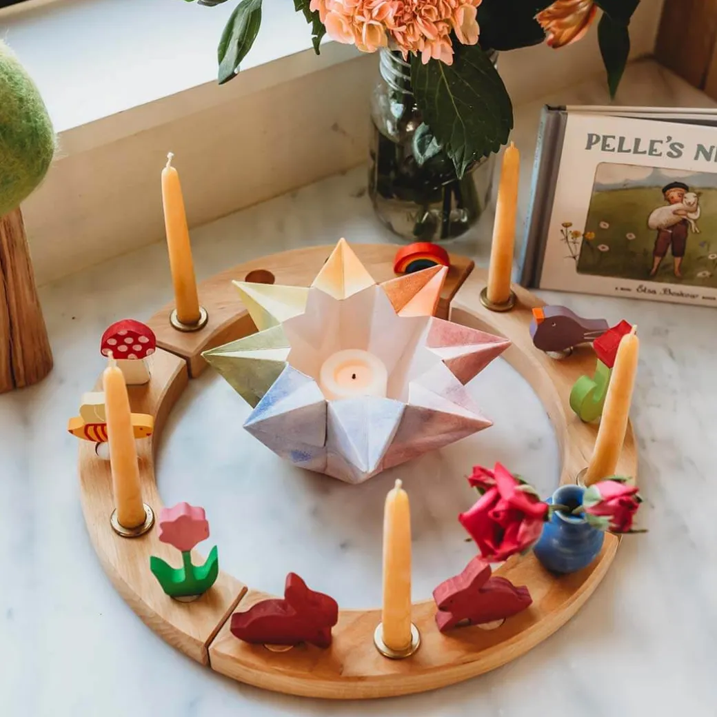 Waldorf Wooden Birthday Ring - 16 Holes