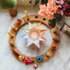 Waldorf Wooden Birthday Ring - 16 Holes
