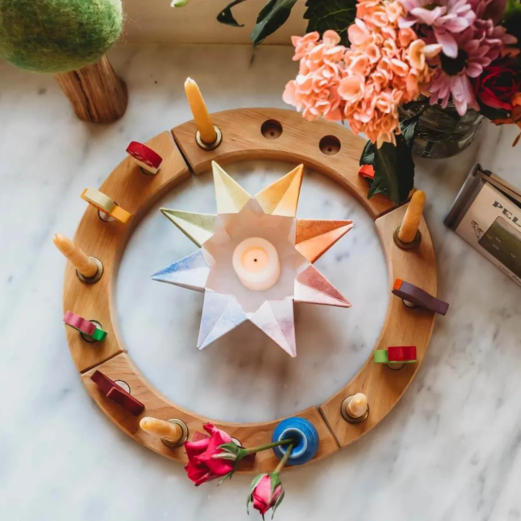 Waldorf Wooden Birthday Ring - 16 Holes