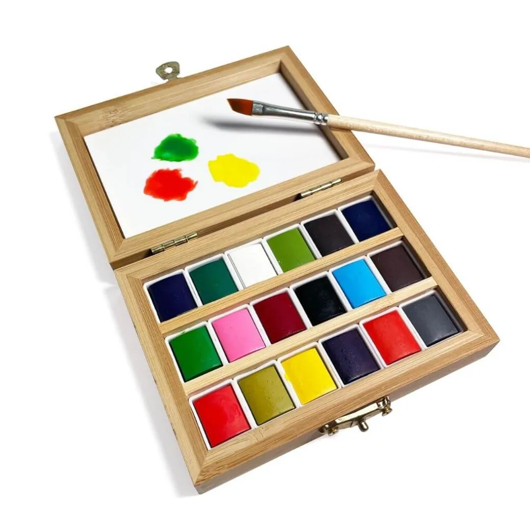 Watercolor Set in a Bamboo Box
