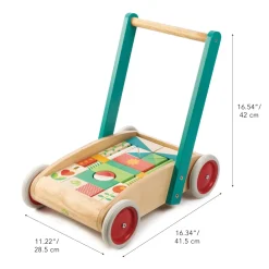 Wooden Baby Walker and Garden Blocks Set
