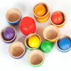 Wooden Bowls & Balls Matching Game