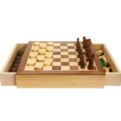 Wooden Chess and Checkers Set