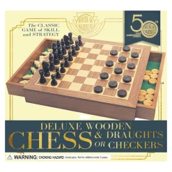 Wooden Chess and Checkers Set