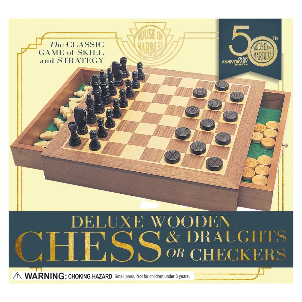 Wooden Chess and Checkers Set