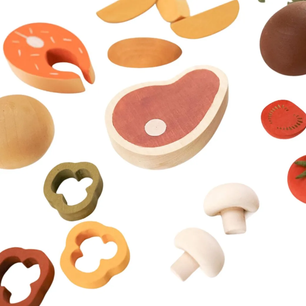 Wooden Dinner Play Food Set