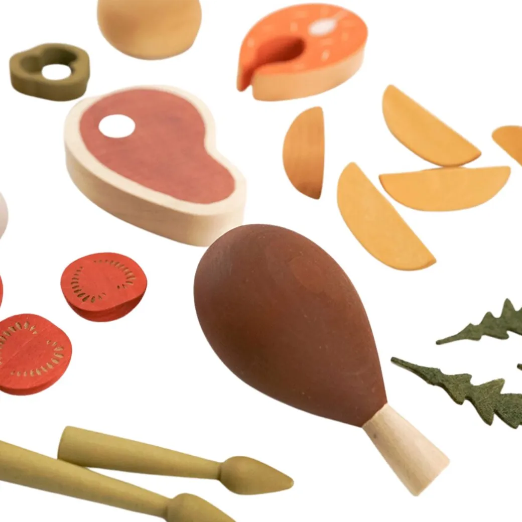 Wooden Dinner Play Food Set