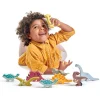 Wooden Dinosaur Figures and Display Case