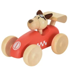 Wooden Dog Race Car