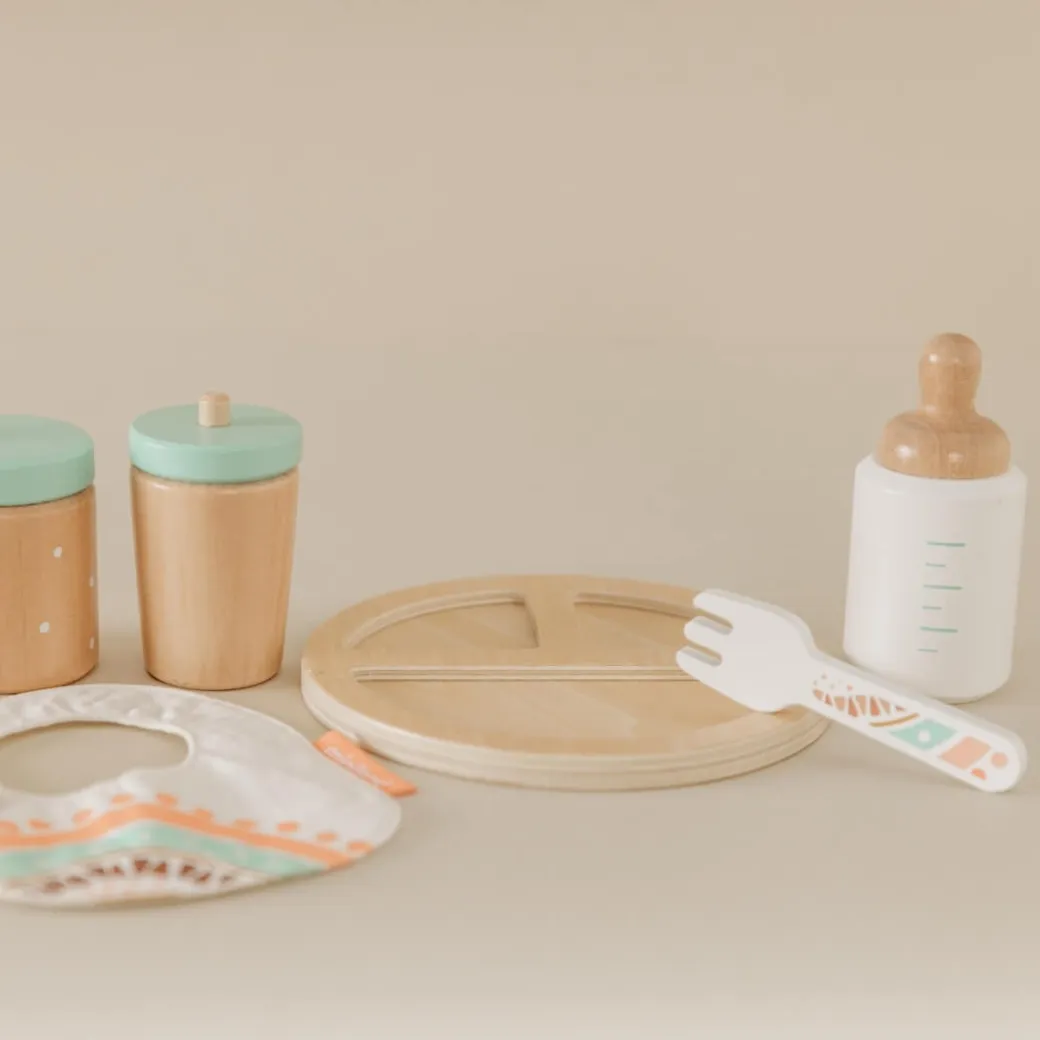 Wooden Doll Feeding Set