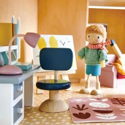 Wooden Dollhouse Study Furniture Set
