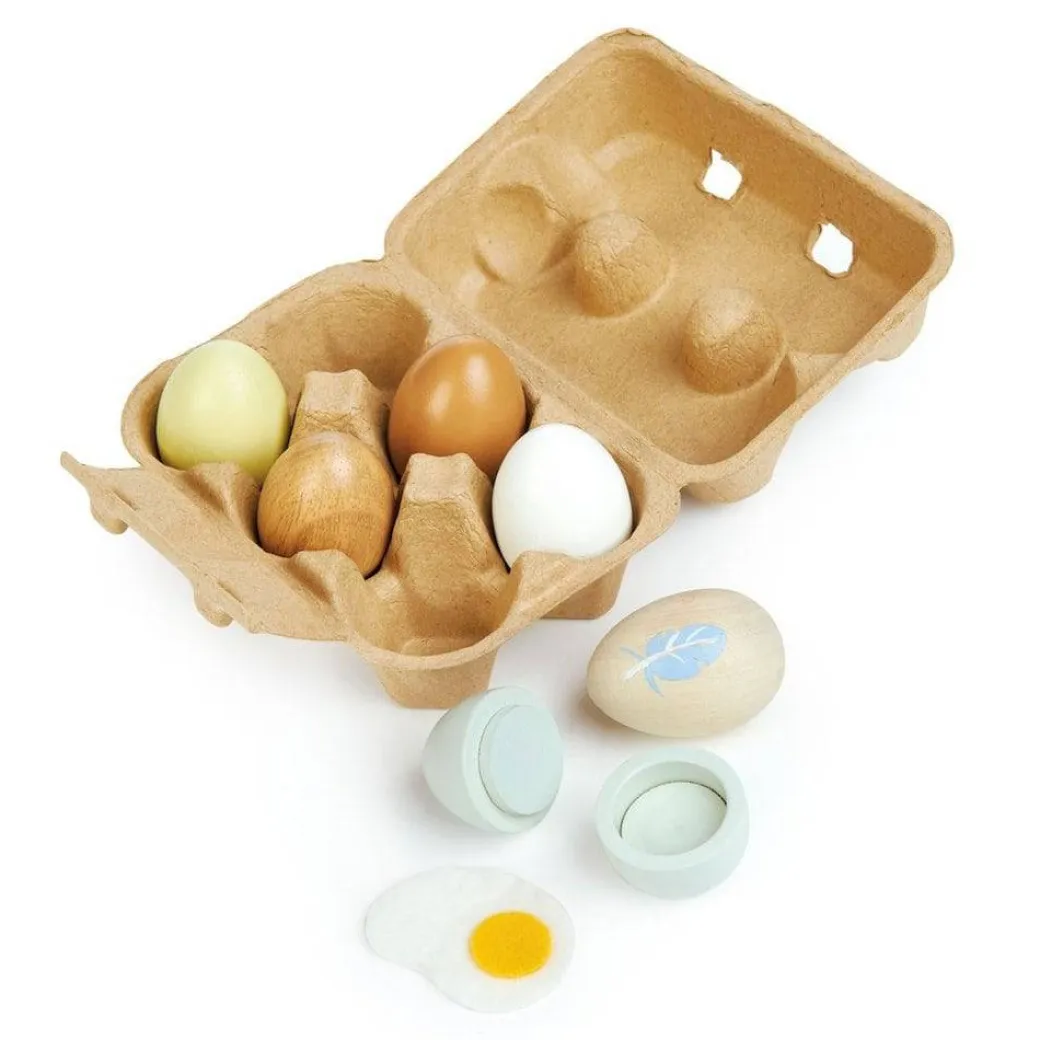 Wooden Eggs, Set of 6