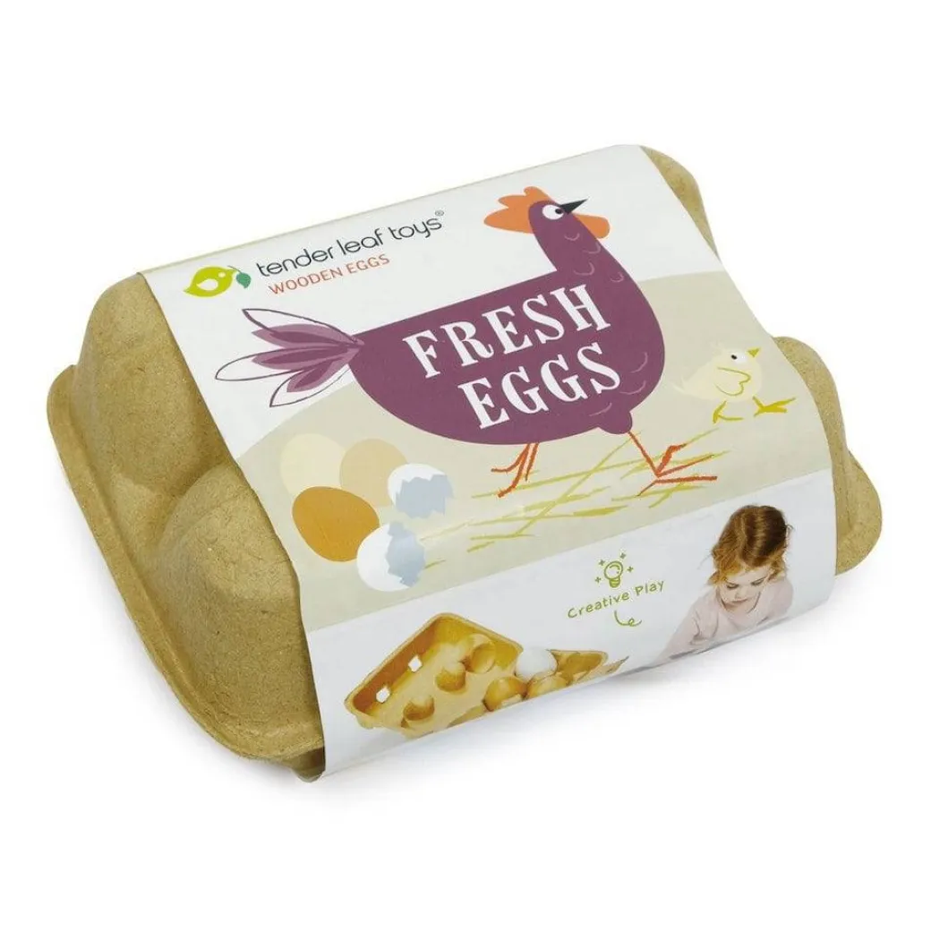 Wooden Eggs, Set of 6