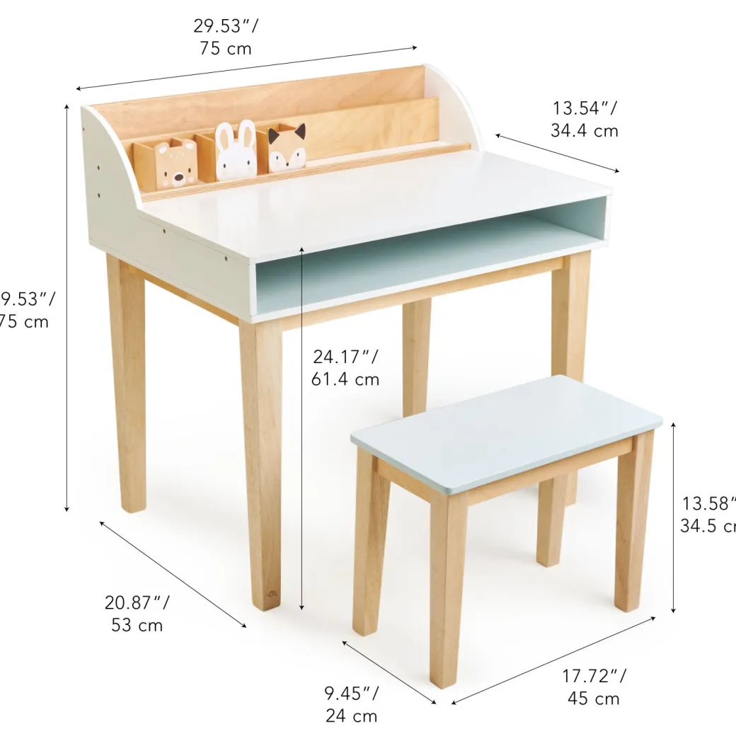 Wooden Forest Friends Desk and Chair