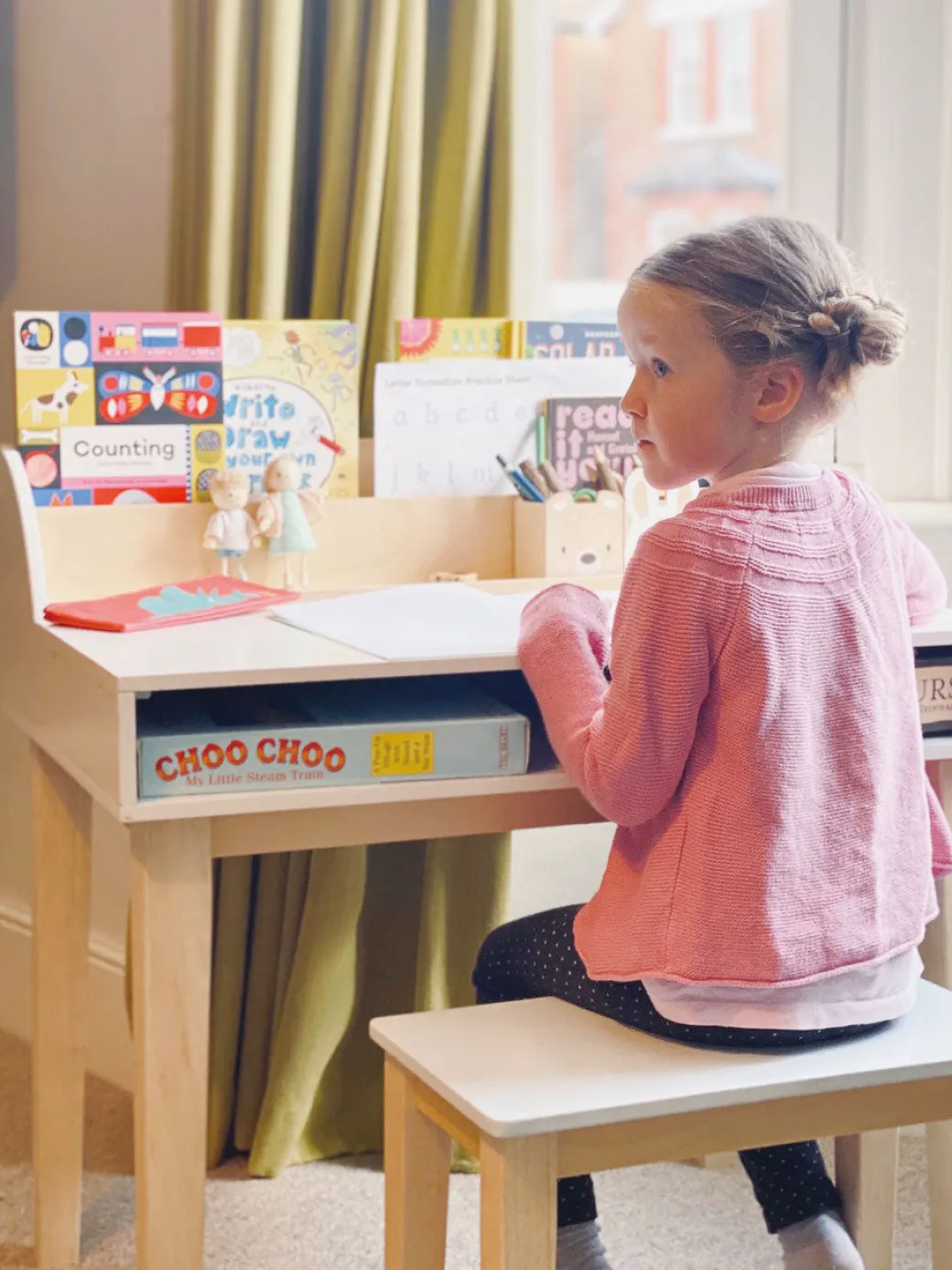Wooden Forest Friends Desk and Chair