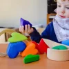 Wooden Heart Blocks - Rainbow