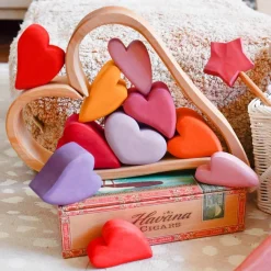 Wooden Heart Blocks - Red
