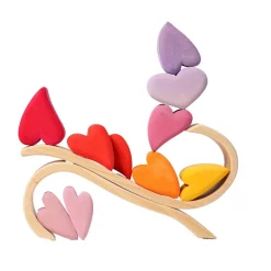 Wooden Heart Blocks - Red
