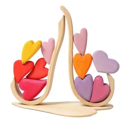 Wooden Heart Blocks - Red
