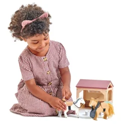 Wooden Horse Stable Play Set