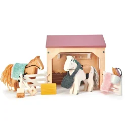 Wooden Horse Stable Play Set