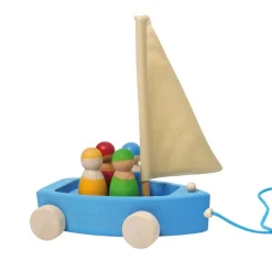 Wooden Land Yacht and Four Peg Friends