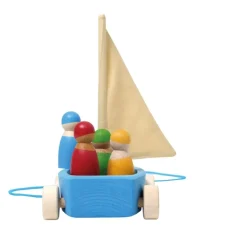 Wooden Land Yacht and Four Peg Friends