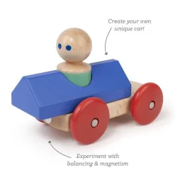 Wooden Magnetic Racer - Blue