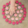 Wooden Mandala Set, Pink Flowers