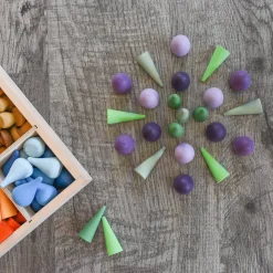 Wooden Mandala Set, Purple Eggs