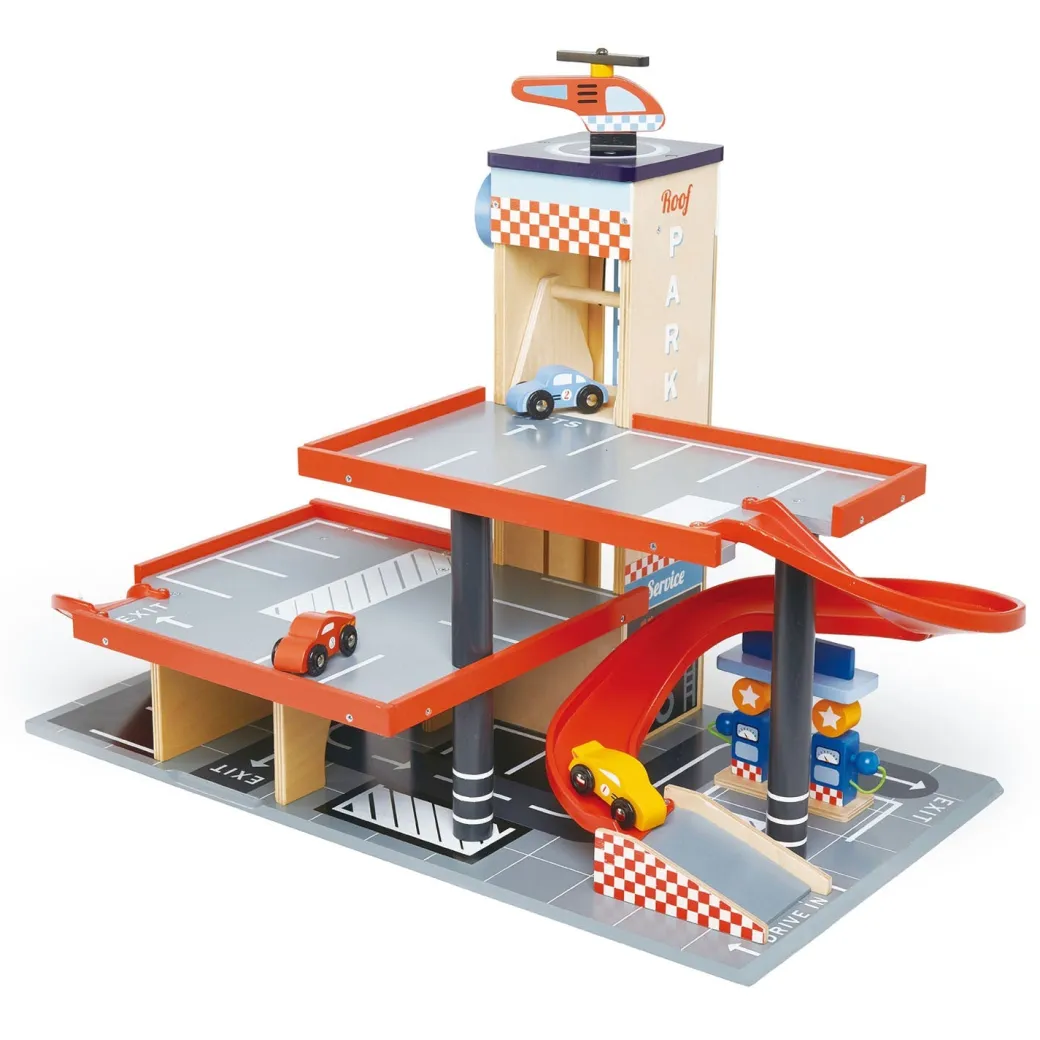 Wooden Parking Garage and Service Station