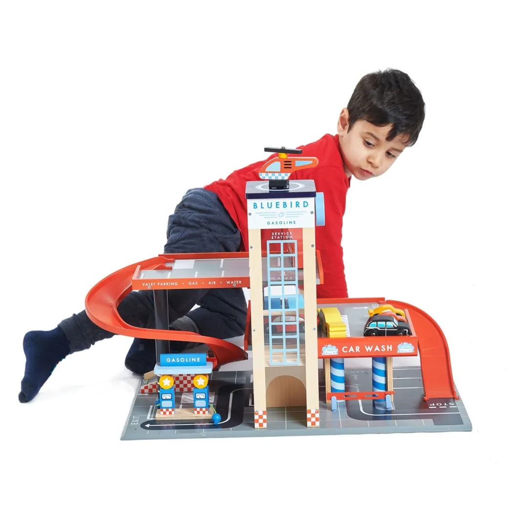 Wooden Parking Garage and Service Station