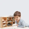 Wooden Polar Animal Figures and Display Case
