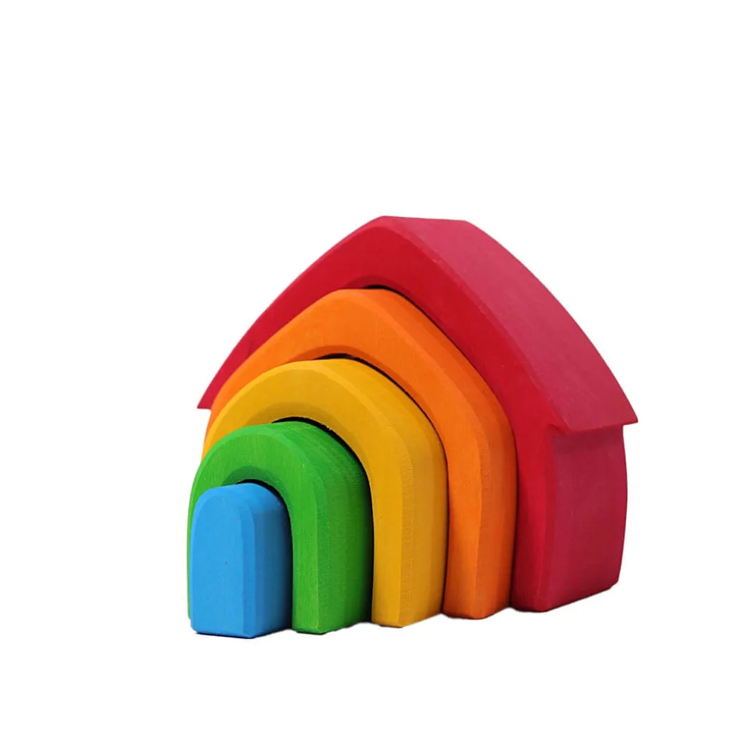 Wooden Rainbow Nesting House
