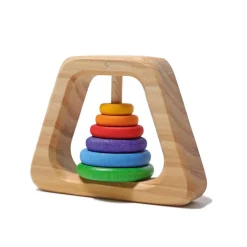 Wooden Rainbow Pyramid Rattle