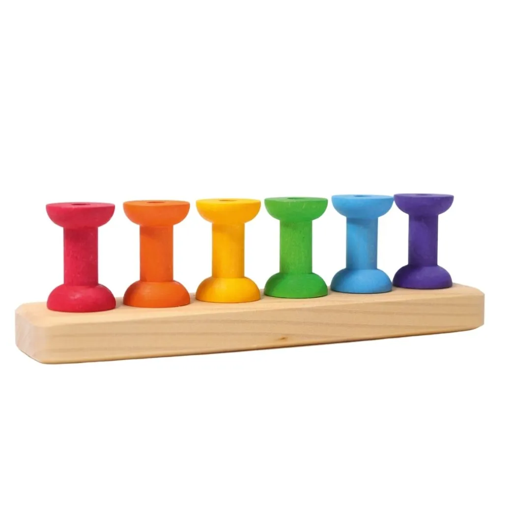 Wooden Rainbow Threading Game