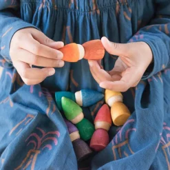 6 Wooden Rainbow Tomten Figures
