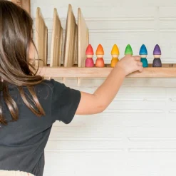 6 Wooden Rainbow Tomten Figures