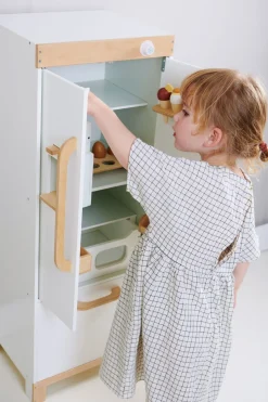 Wooden Refrigerator and Food Set