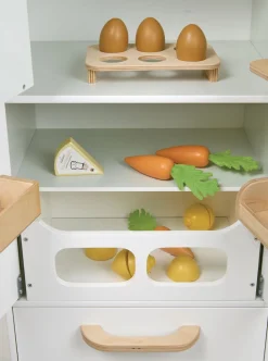 Wooden Refrigerator and Food Set