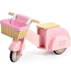 Wooden Ride-On Scooter with Basket