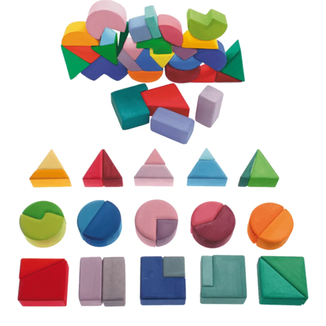 Wooden Shape Blocks - Square, Triangle and Circle