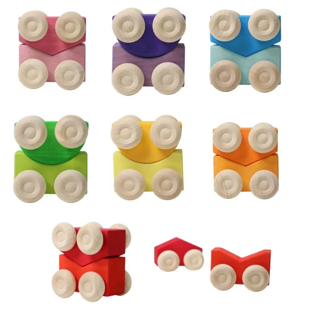Wooden Stacking Cars