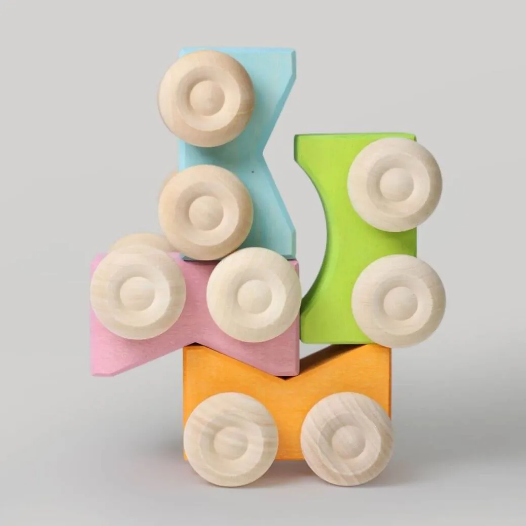 Wooden Stacking Cars